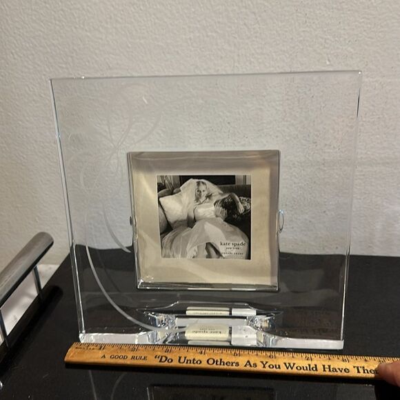 Kate spade New York Belle Boulevard square photo picture frame Crystal NWT - Picture 6 of 14